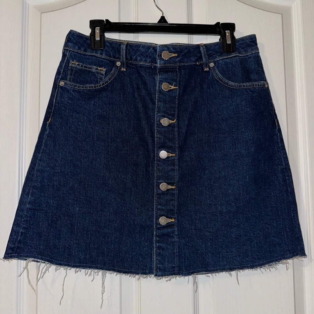 H&M Dark Blue A-Line Mini Skirt Casual Size 10
